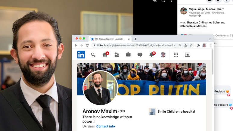 A foto usada por 'Aronov Maxim' pertence a um m&eacute;dico pediatra no M&eacute;xico