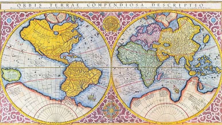 Mapa de Mercator do século 16