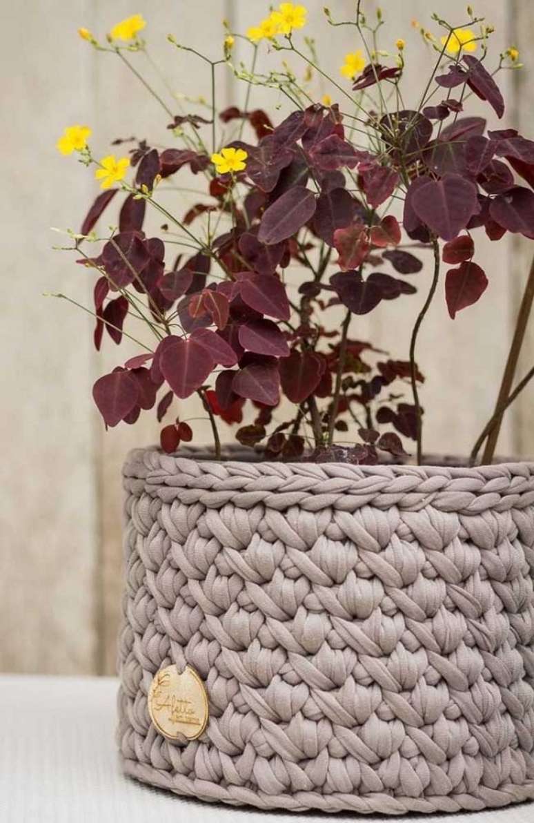 48. Cesto de fio de malha para plantas &ndash; Foto Decor Facil