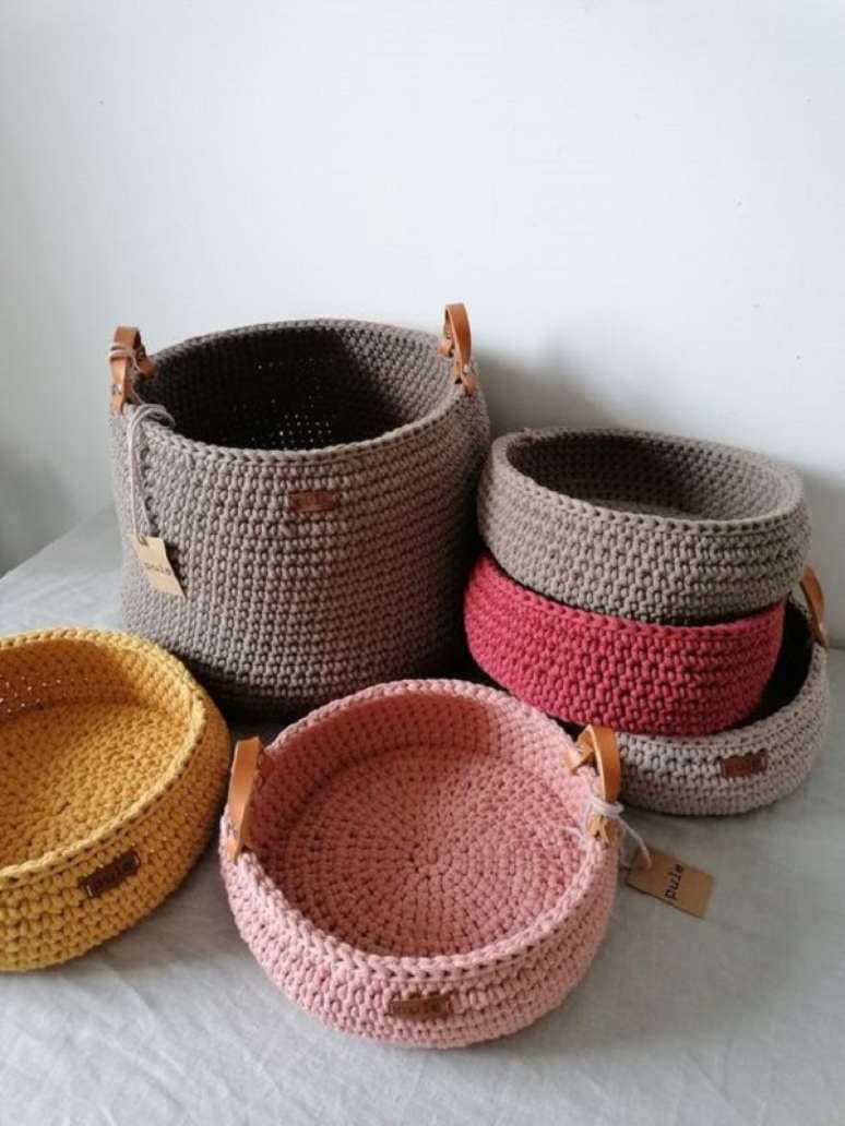 42. Cesto de fio de malha organizador &ndash; Foto Pule Design