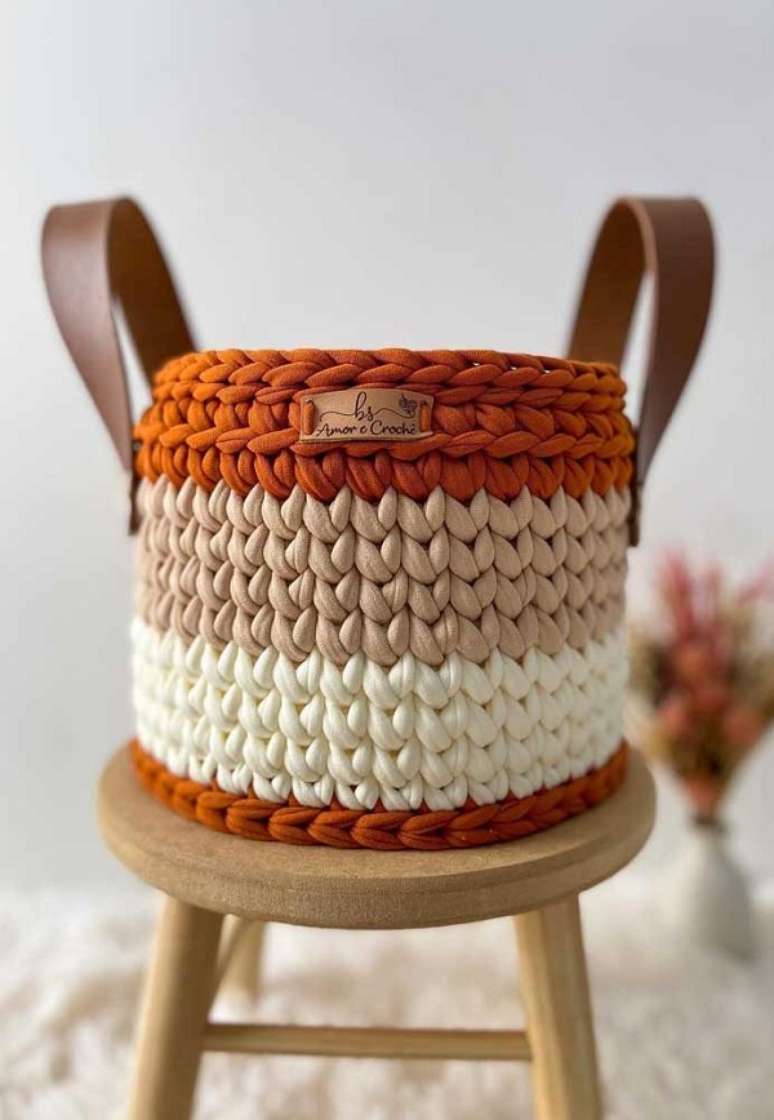 36. Cesto de fio de malha grande para decorar e organizar &ndash; Foto Decor