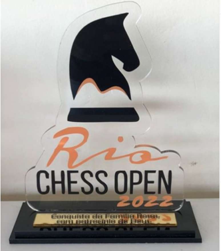 Troféu do Rio Chess Open 2022 (Foto: Divulgação/Instagram Rio Chess Open)