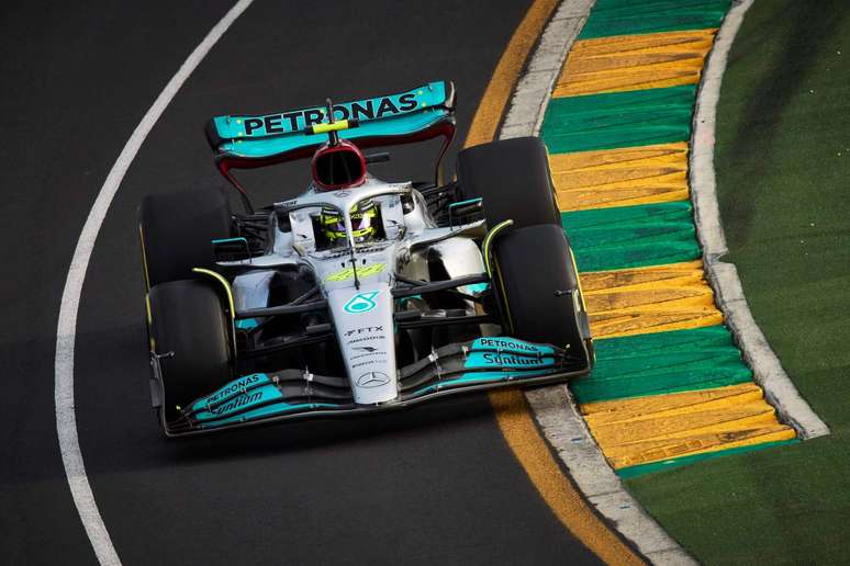 Lewis Hamilton em ação no GP da Austrália 