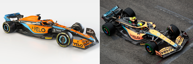 A McLaren deixou o laranja de lado na carenagem do motor e até nas bordas das asas traseiras