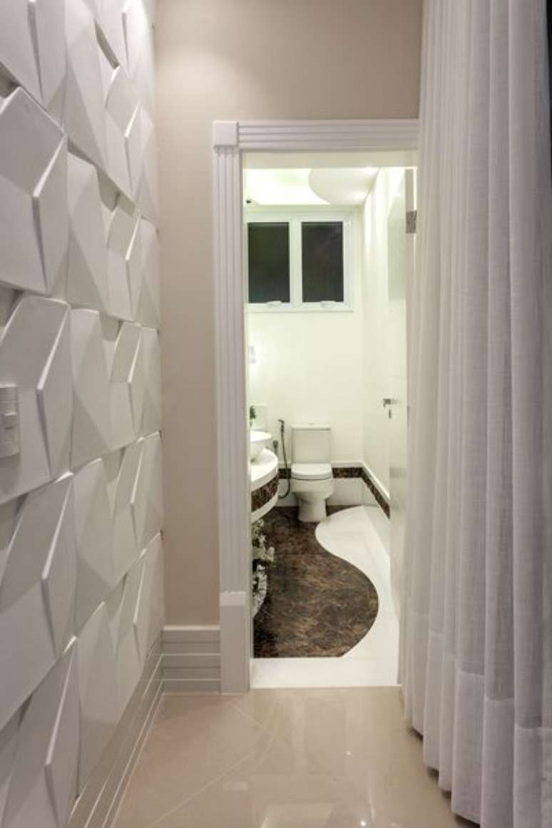 15. A parede 3D pode ser o elemento coringa da sua decora&ccedil;&atilde;o. Projeto de Aquiles Nicolas Kilaris