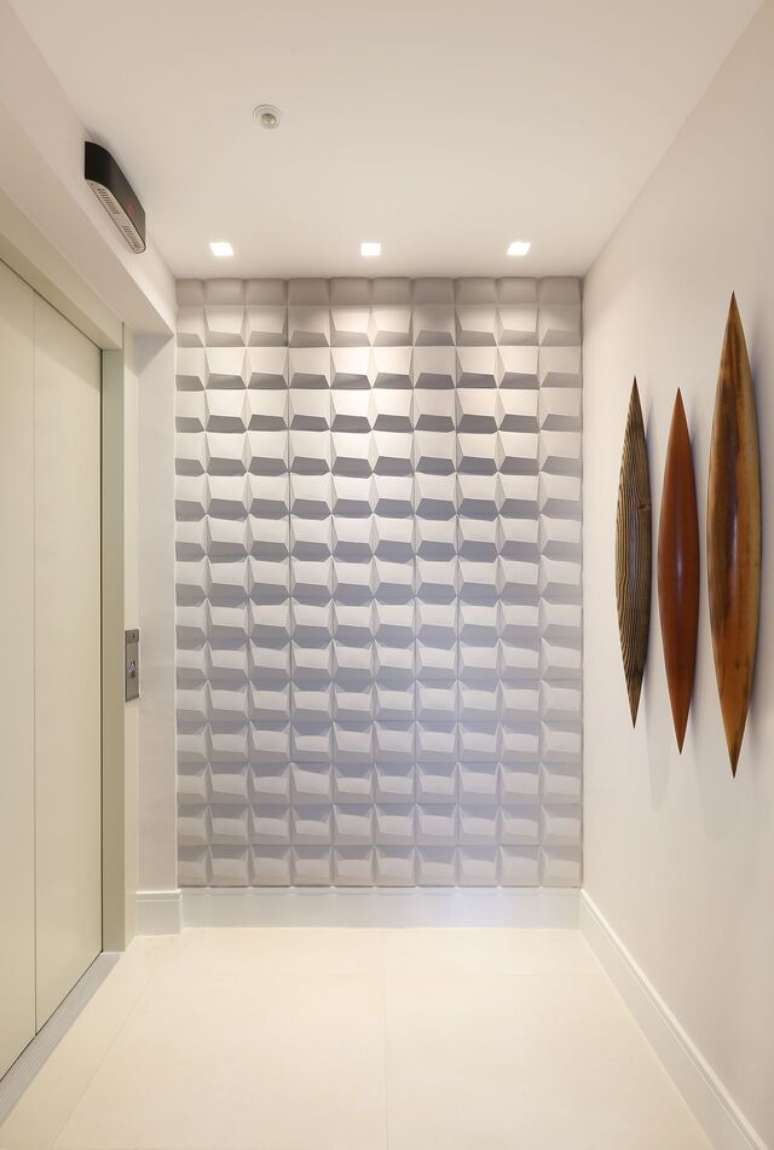 52. A parede 3D &eacute; o sonho de consumo de muitas pessoas. Projeto de Andrea Petini