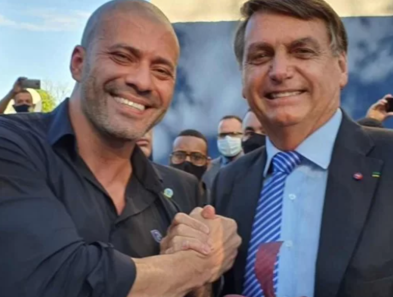 Daniel Silveira e Jair Bolsonaro