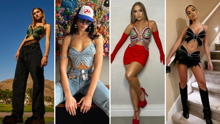 Famosas com top de borboleta (Fotos: Instagram/Reprodução)