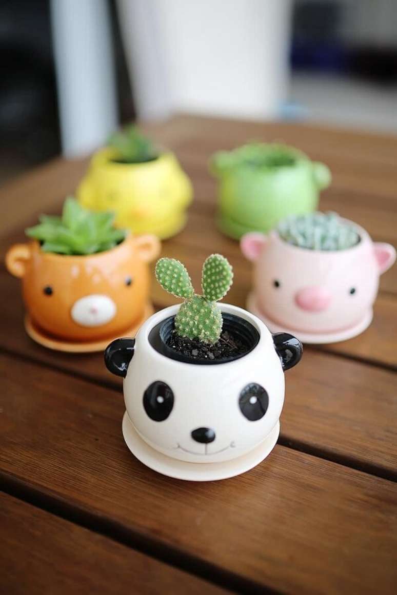 9. Vasos criativos para mini cactos – Foto Decor FAcil