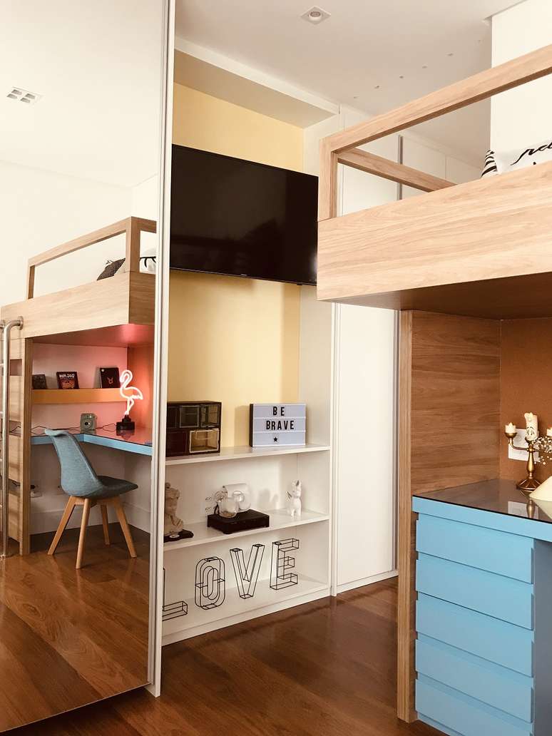 10. O quarto da filha mais velha recebeu uma proposta neutra. Foto: 2S St&uacute;dio