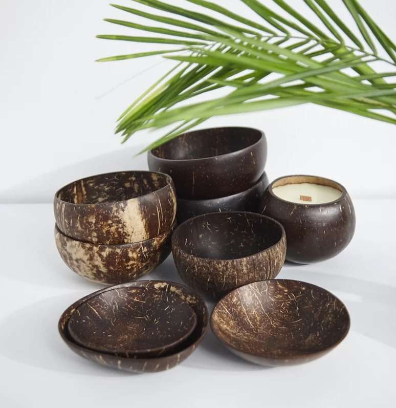 Produtos feitos com casca de coco 