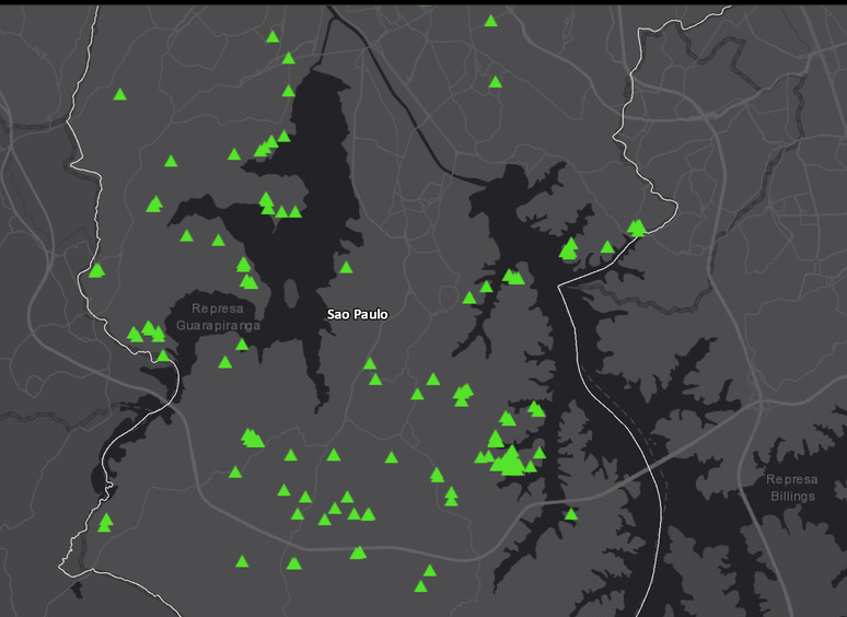 Detalhamento do mapa mostra infra&ccedil;&otilde;es &agrave; flora nas regi&otilde;es de mananciais das represas Guarapiranga e Billings, na zona sul de S&atilde;o Paulo