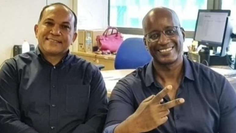 Ex-presidente da Fundação Palmares, Sérgio Camargo, e o presidente substituto, Marco Antonio Evangelista, juntos. Ambos são homens negros.