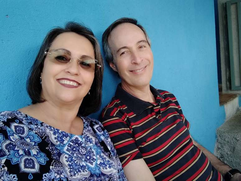 Shirlei e Calabria: juntos desde 2016 depois que ela se cadastrou "de brincadeira