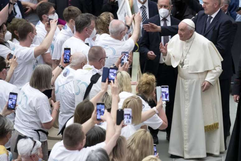 Papa Francisco durante audiência no Vaticano