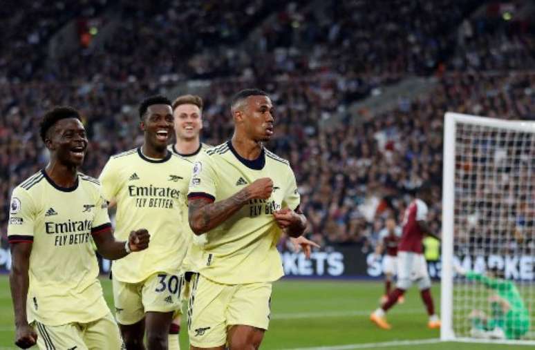 Gabriel Magalhães garantiu a vitória do Arsenal sobre o West Ham (IAN KINGTON / IKIMAGES / AFP)