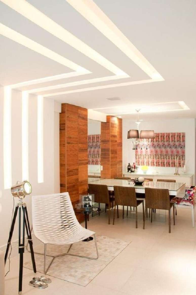 7. Sanca com led para decoração de casa moderna – Foto Primazia Construções