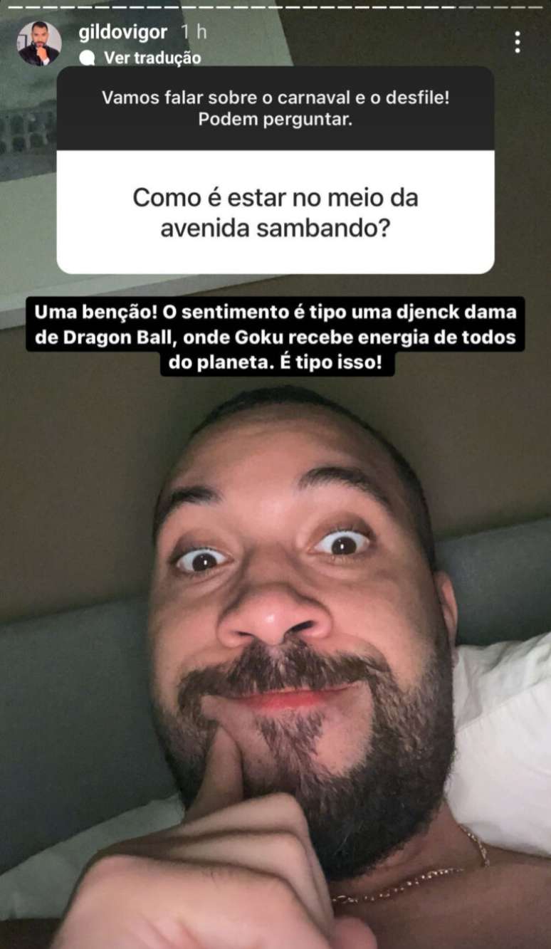 Gil comparou a sensa&ccedil;&atilde;o de desfilar com Dragon Ball