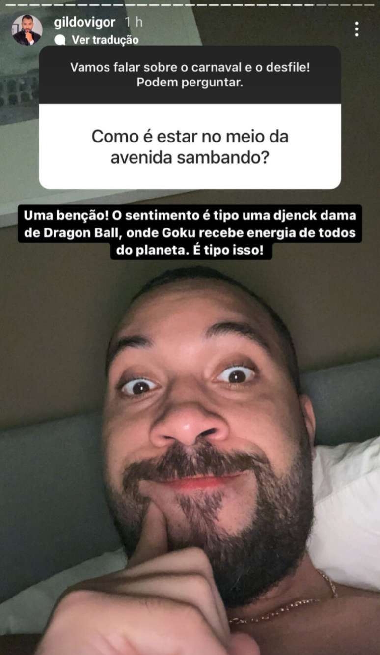 Gil comparou a sensação de desfilar com Dragon Ball