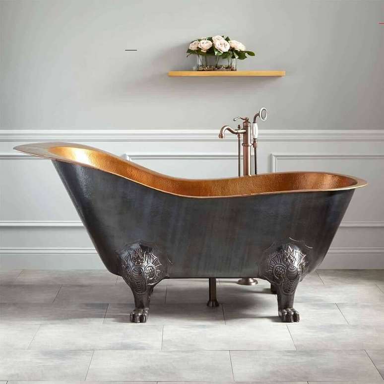 60. Modelo de banheira de imersão vitoriana de bronze – Foto: Casa y Diseno