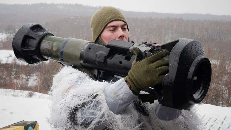 Países da Otan forneceram à Ucrânia armas sofisticadas, como esse sistema antitanque