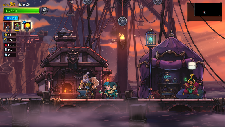 Castelo de Rogue Legacy 2 permite aprimorar habilidades e itens