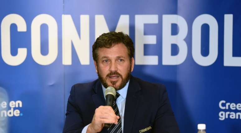 Alejandro Domínguez, presidente da Conmebol (Foto: NORBERTO DUARTE / AFP)