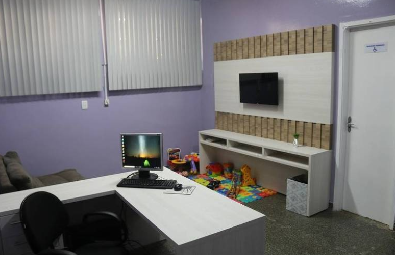 Sala lilás, para atender vítimas de violência, na delegacia em Sidrolândia (MS)