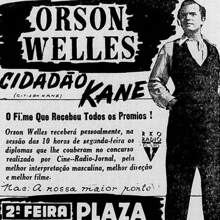 Um cinema carioca exibe Cidad&atilde;o Kane, em sess&atilde;o apresentada pelo pr&oacute;prio diretor