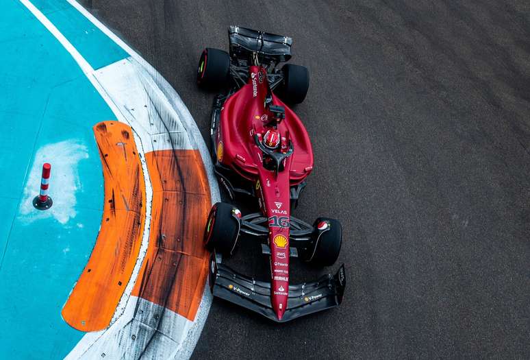 Charles Leclerc, da Ferrari, na classificação para o GP de Miami