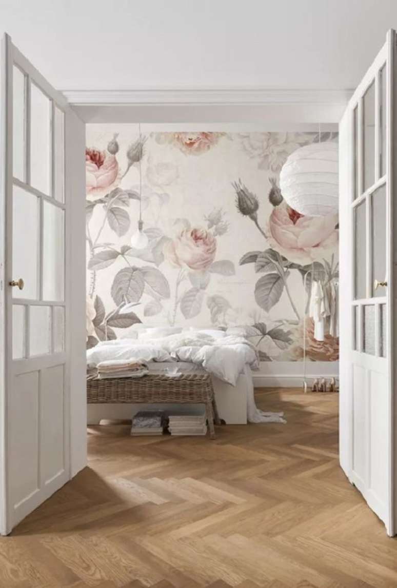 36. Papel de parede de flores para quarto moderno – Foto Casa Vogue
