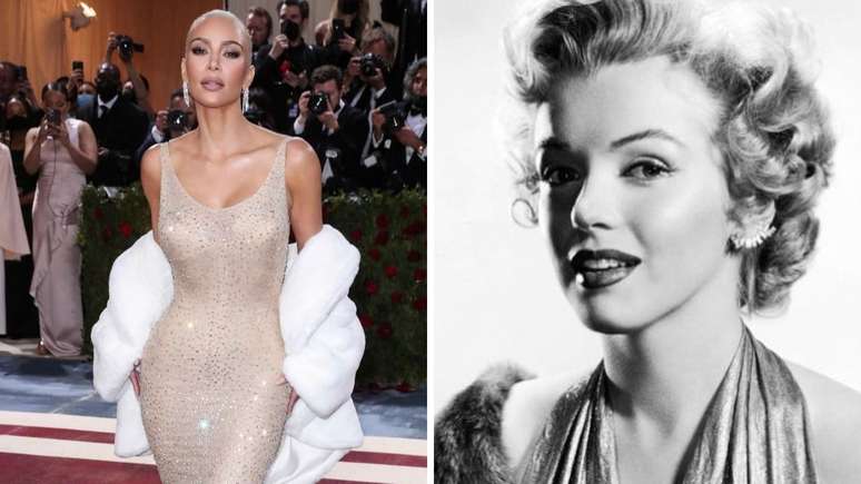 Durante o Met Gala 2022, realizado na última segunda-feira, 2, Kim usou um vestido de Marilyn Monroe.