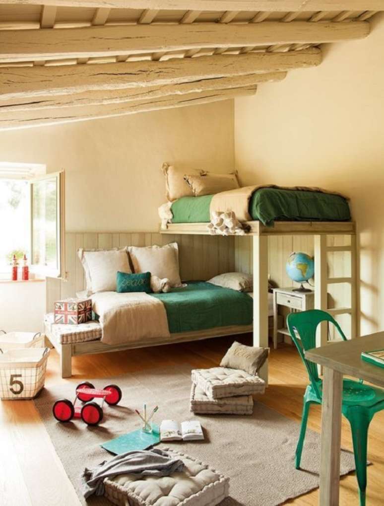 35. Beliche em l para quarto pequeno – Foto Casa Tres Chic