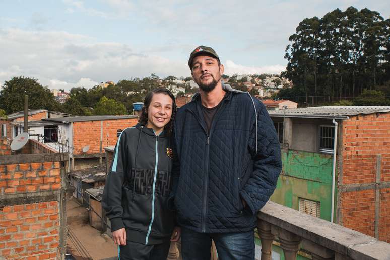 Hélio Augusto e a estudante Kethelyn Cristina