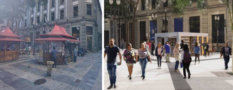 ANTES E DEPOIS: Praça Antônio Prado terá novo visual sem o tradicional mosaico português 