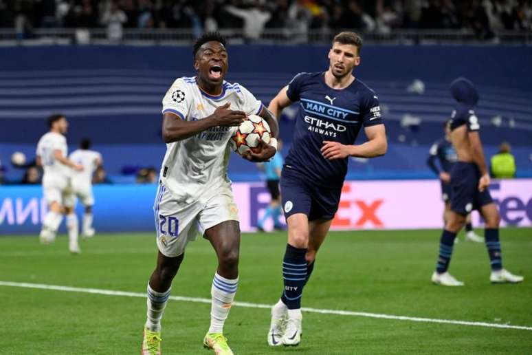 Vini Jr. é um dos destaques do Real Madrid na temporada (Foto: PIERRE-PHILIPPE MARCOU / AFP)