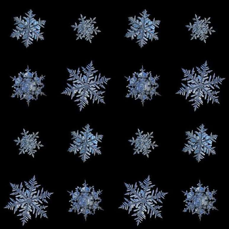 Tipos de cristais de gelo verdadeiros (Foto: Getty Imagens)