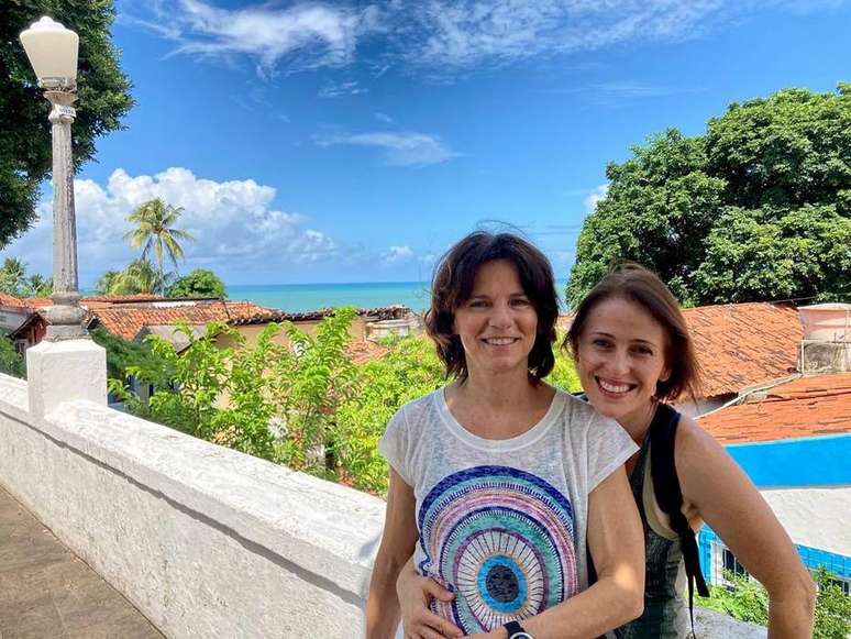 Vera Zimmermann e a namorada, Luciana Ramanzini, em Olinda.