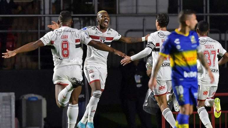 O São Paulo é líder do Grupo D da Copa Sul-Americana, com dez pontos (Foto: NELSON ALMEIDA / AFP)