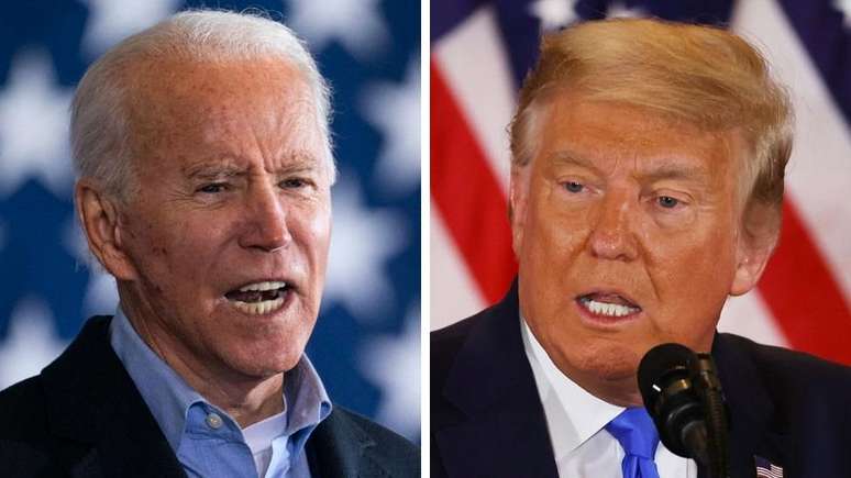 Em 2020, a disputa das eleições americanas entre o democrata Joe Biden (à esquerda na foto) e o republicano Donald Trump (à direita) foram acompanhadas com apreensão. Durante a apuração, foi observado um aumento nas internações por doenças cardiovasculares na Califórnia