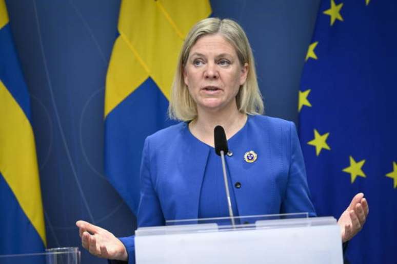 A premiê da Suécia, Magdalena Andersson, anuncia candidatura à Otan