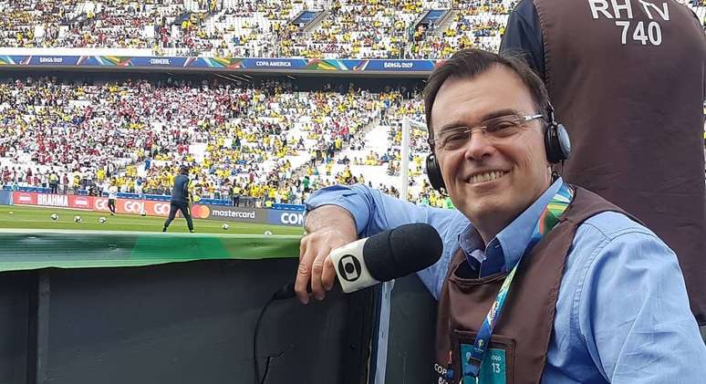 Tino Marcos em cobertura para a Globo