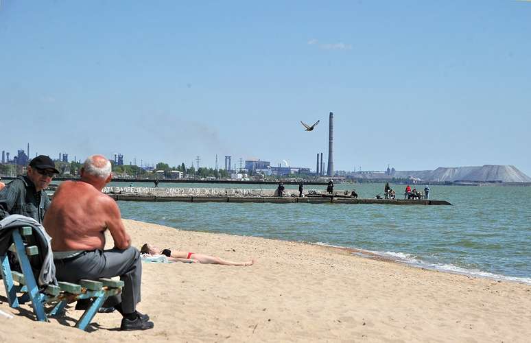 A orla da praia de Mariupol era um local apreciado pela população