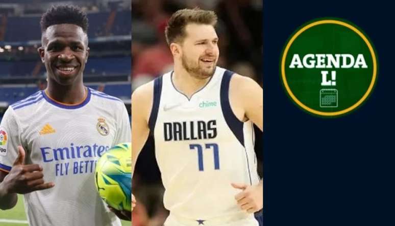 Vinicius Junior e Luka Doncic são alguns dos craques a atuar nesta sexta-feira (Divulgação/AFP/Montagem L!)