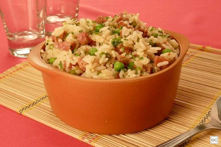 Arroz cremoso na panela de pressão – Foto: Guia da Cozinha