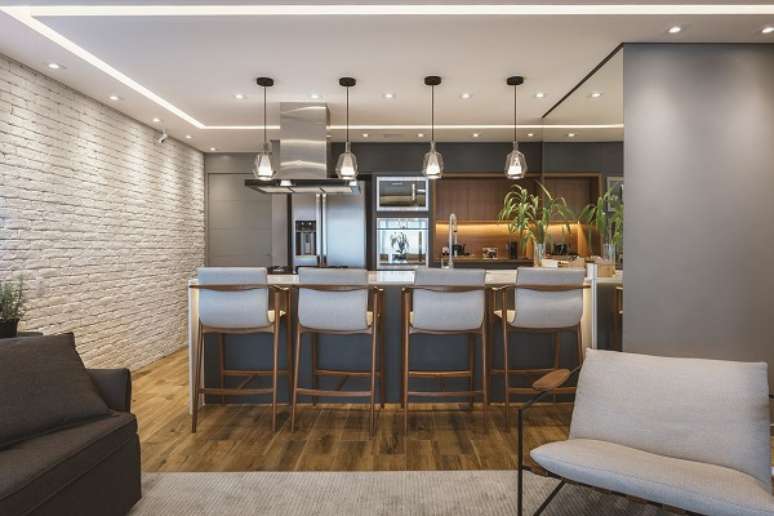 6. Cozinha americana simples para decora&ccedil;&atilde;o moderna &ndash; Foto Altera Arquitetura