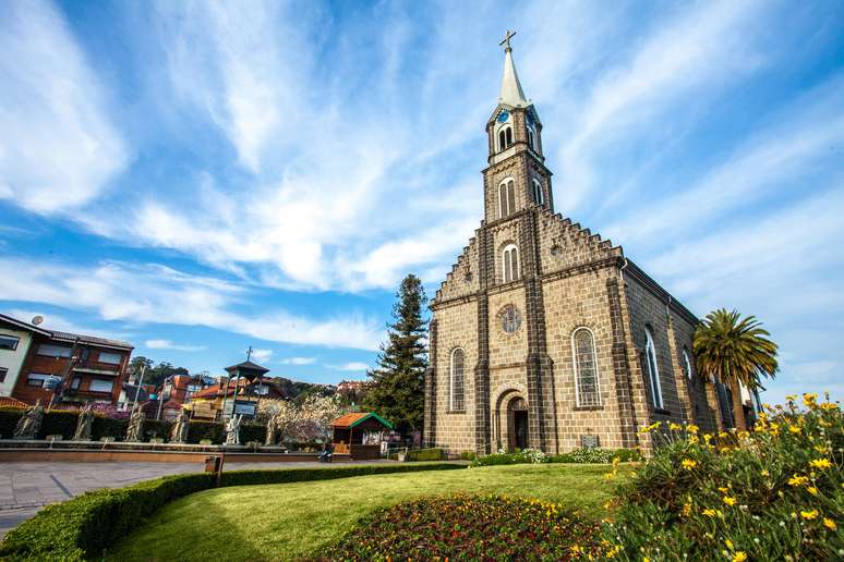 Igreja Matriz São Pedro, no centro de Gramado.