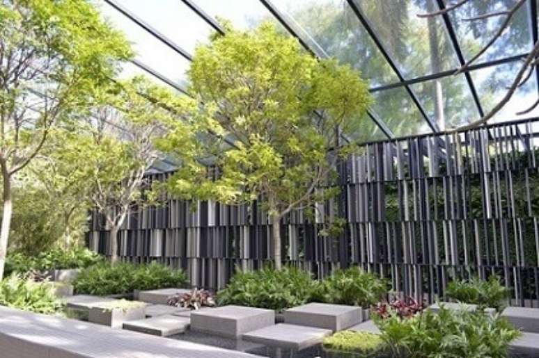 19. Jardim com telhado de vidro. Projeto de Casa Cor 2016