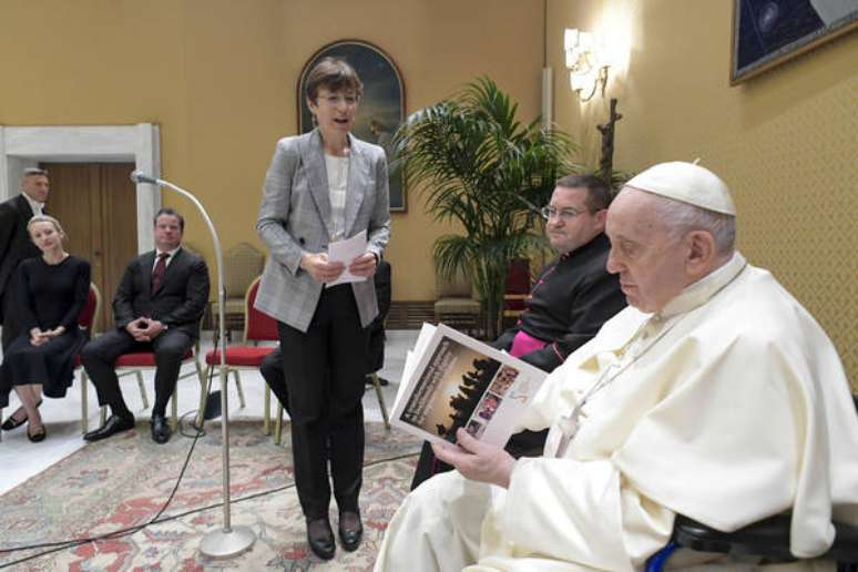 Papa Francisco durante audiência com Global Solidarity Fund, no Vaticano