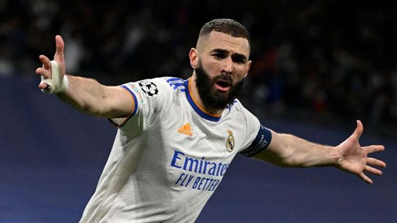 Semelhanças entre Benzema e Gil do Vigor viralizou nas redes sociais (Foto: PIERRE-PHILIPPE MARCOU / AFP)